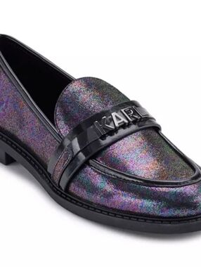 NWOT Karl Lagerfeld Iridescent Multi-Color Penny Loafers 6.5 Firm Price